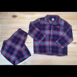 Gap Flannel Pajamas Size 5 Years w/ Bear Buttons